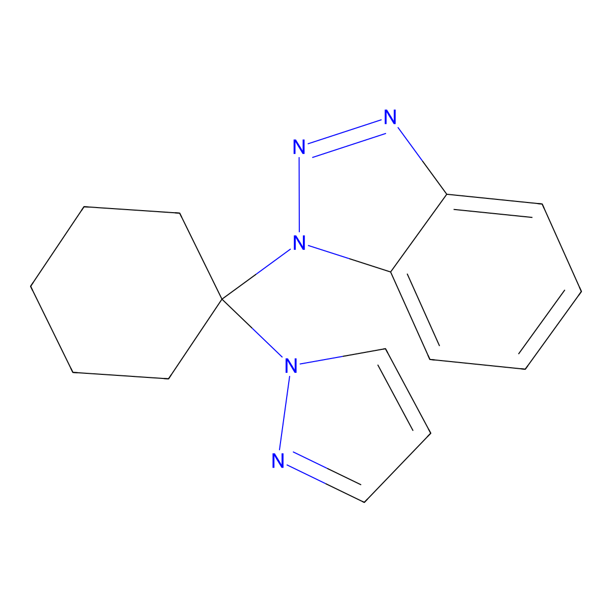 1-[1-(1H-Pyrazol-1-yl)cyclohexyl]-1H-1,2,3-benzotriazole molecular structure, CAS 478239-75-7