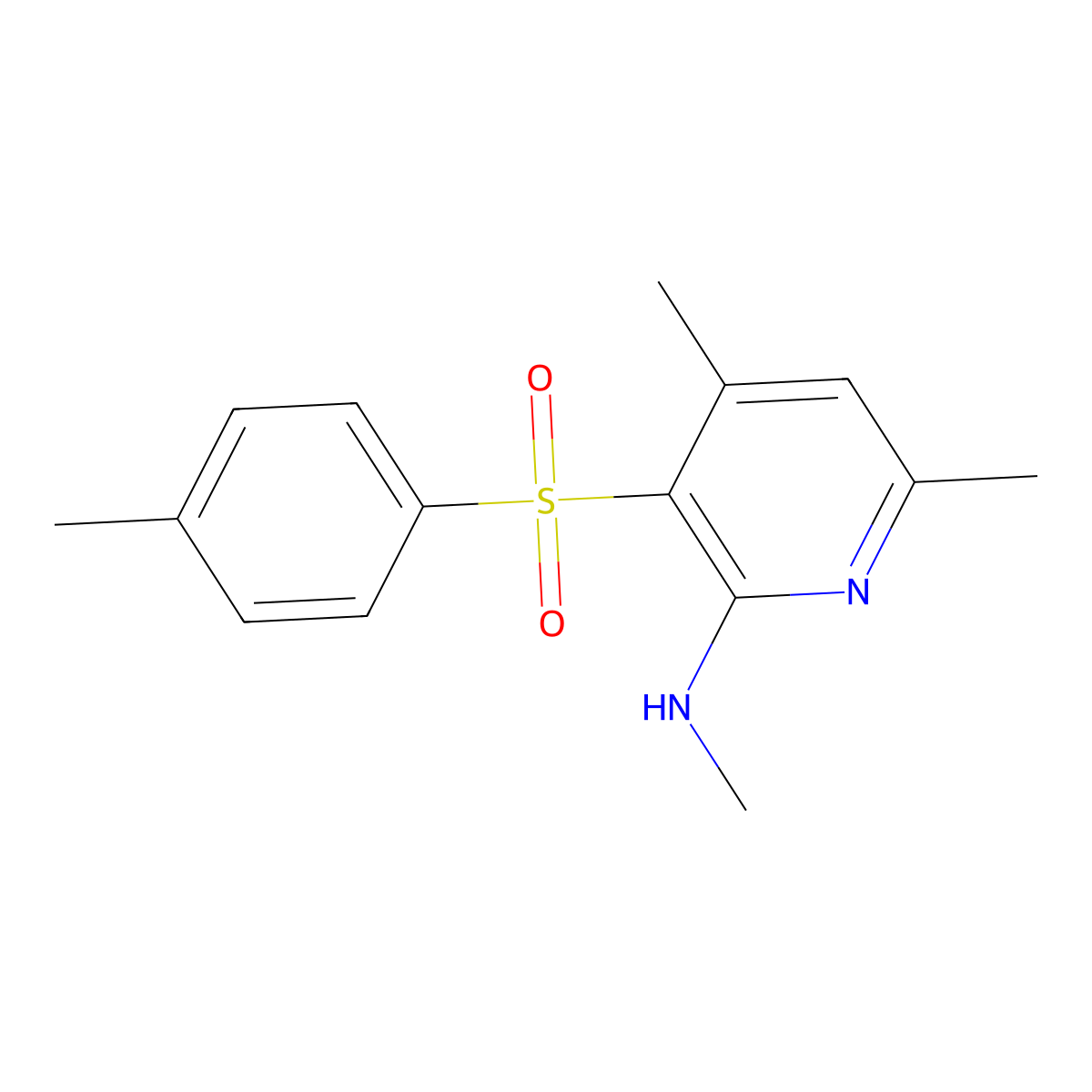 N,4,6-trimethyl-3-[(4-methylphenyl)sulfonyl]-2-pyridinamine molecular structure, CAS 478245-29-3