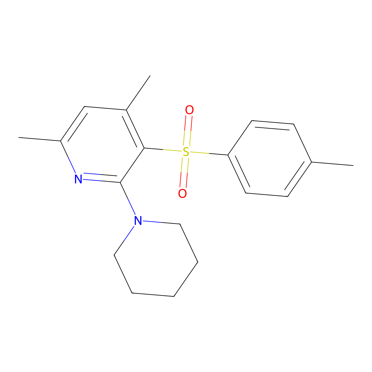 4,6-Dimethyl-3-[(4-methylphenyl)sulfonyl]-2-piperidinopyridine molecular structure, CAS 478245-31-7