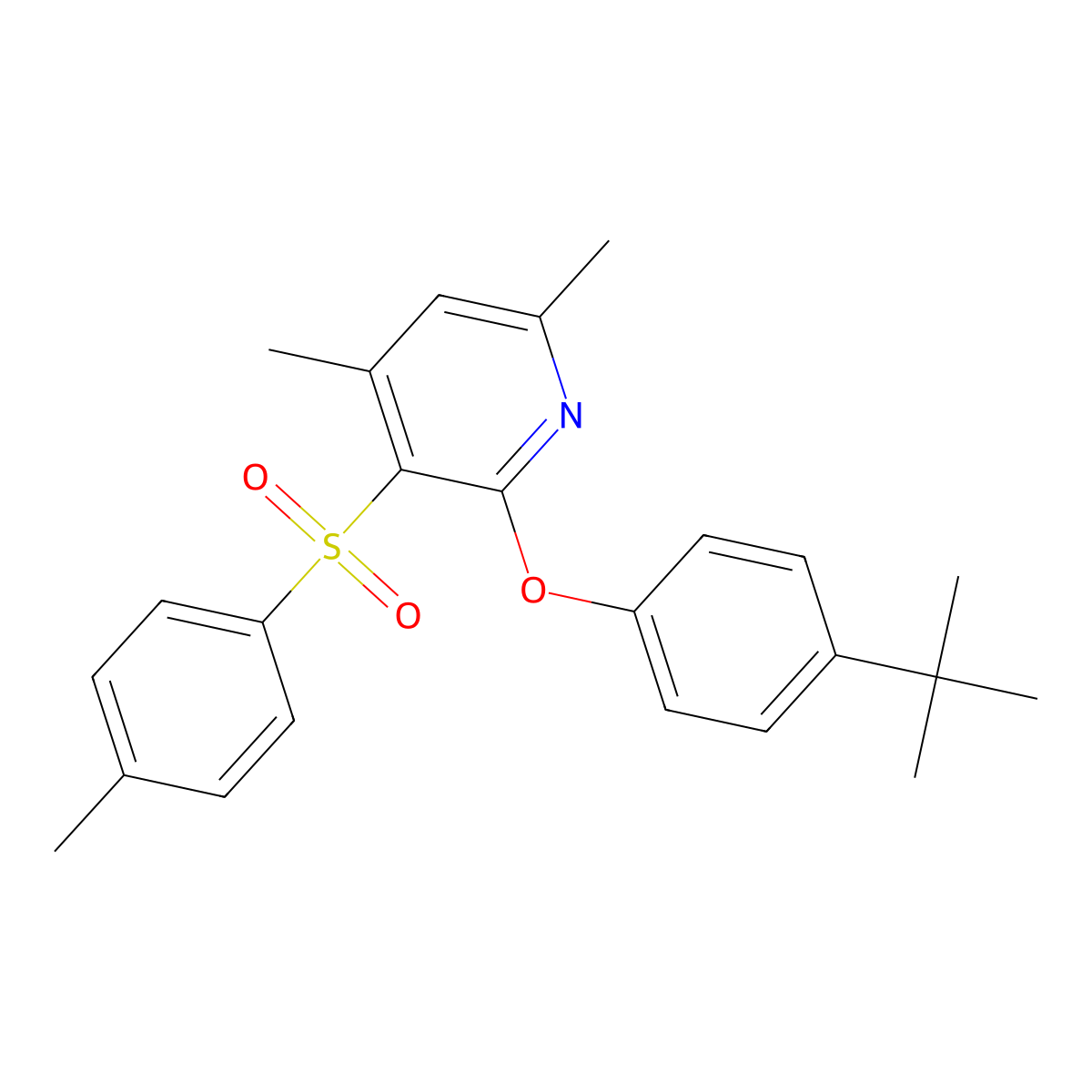 2-[4-(Tert-butyl)phenoxy]-4,6-dimethyl-3-pyridinyl 4-methylphenyl sulfone molecular structure, CAS 478245-33-9