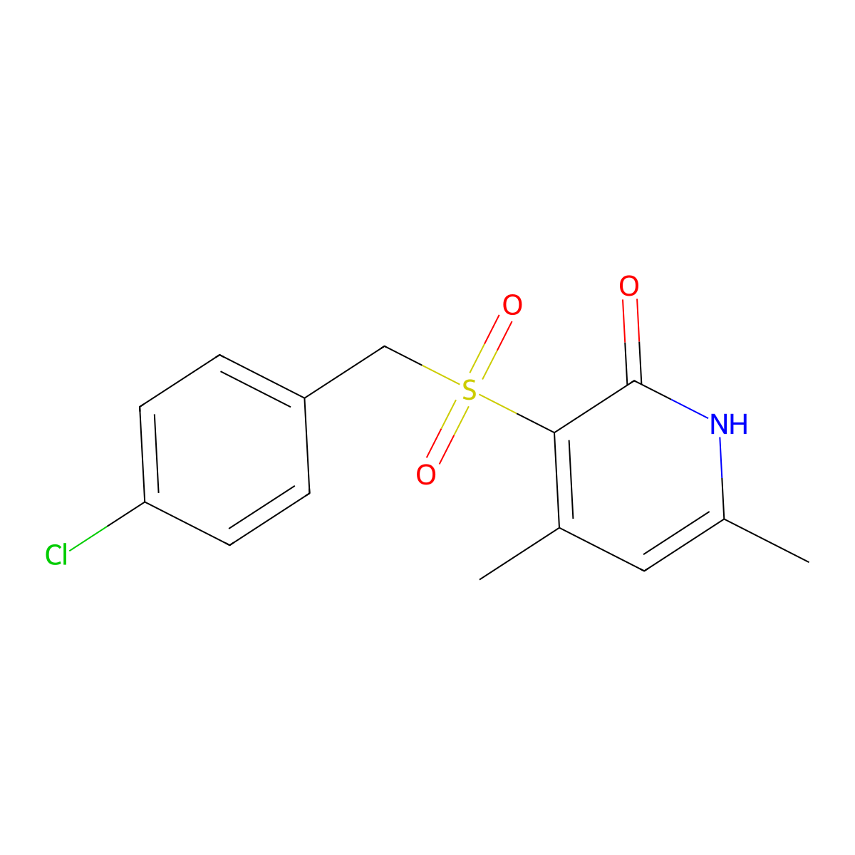3-[(4-Chlorobenzyl)sulfonyl]-4,6-dimethyl-2-pyridinol molecular structure, CAS 478245-37-3