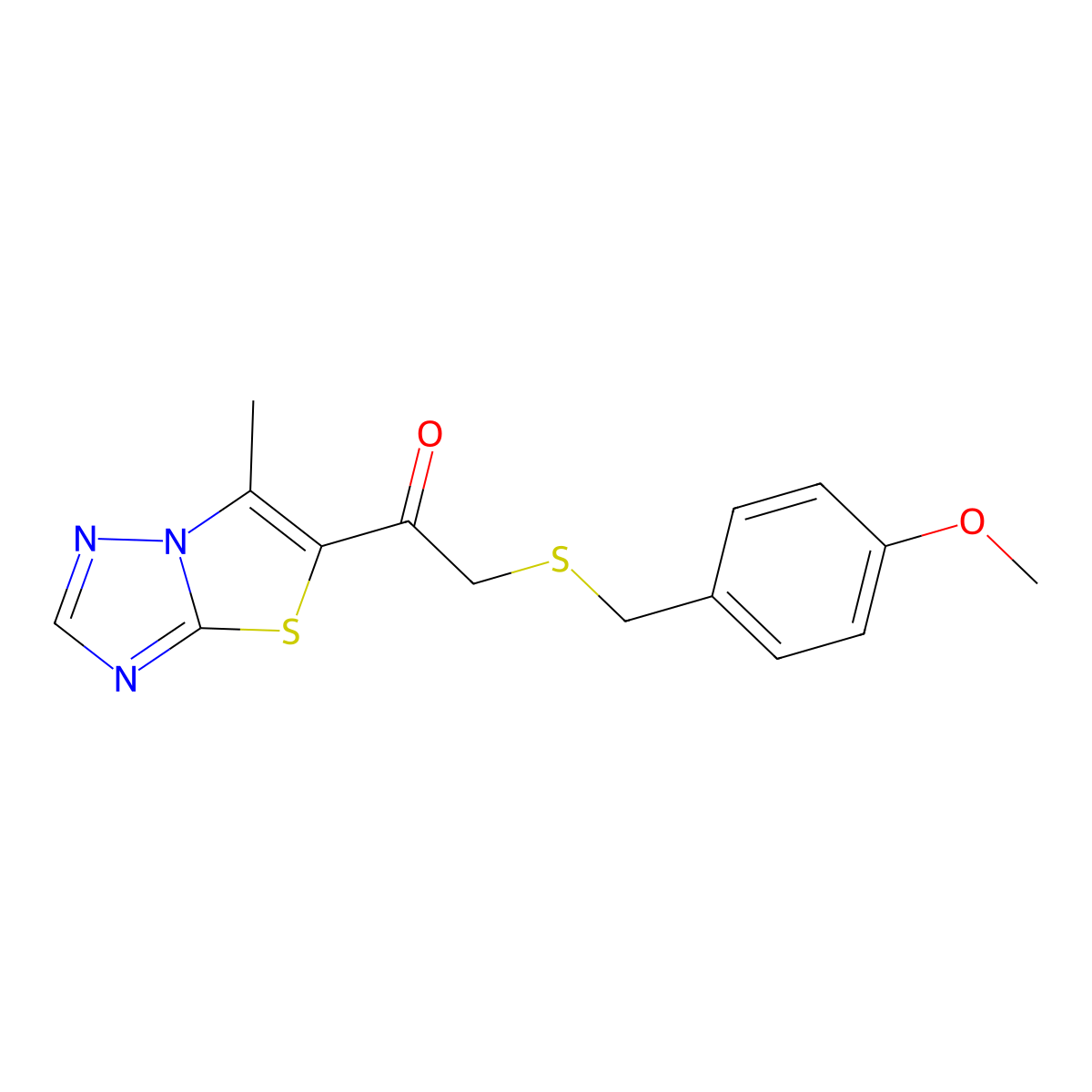 2-[(4-Methoxybenzyl)sulfanyl]-1-(6-methyl[1,3]thiazolo[3,2-b][1,2,4]triazol-5-yl)-1-ethanone molecular structure, CAS 478245-65-7