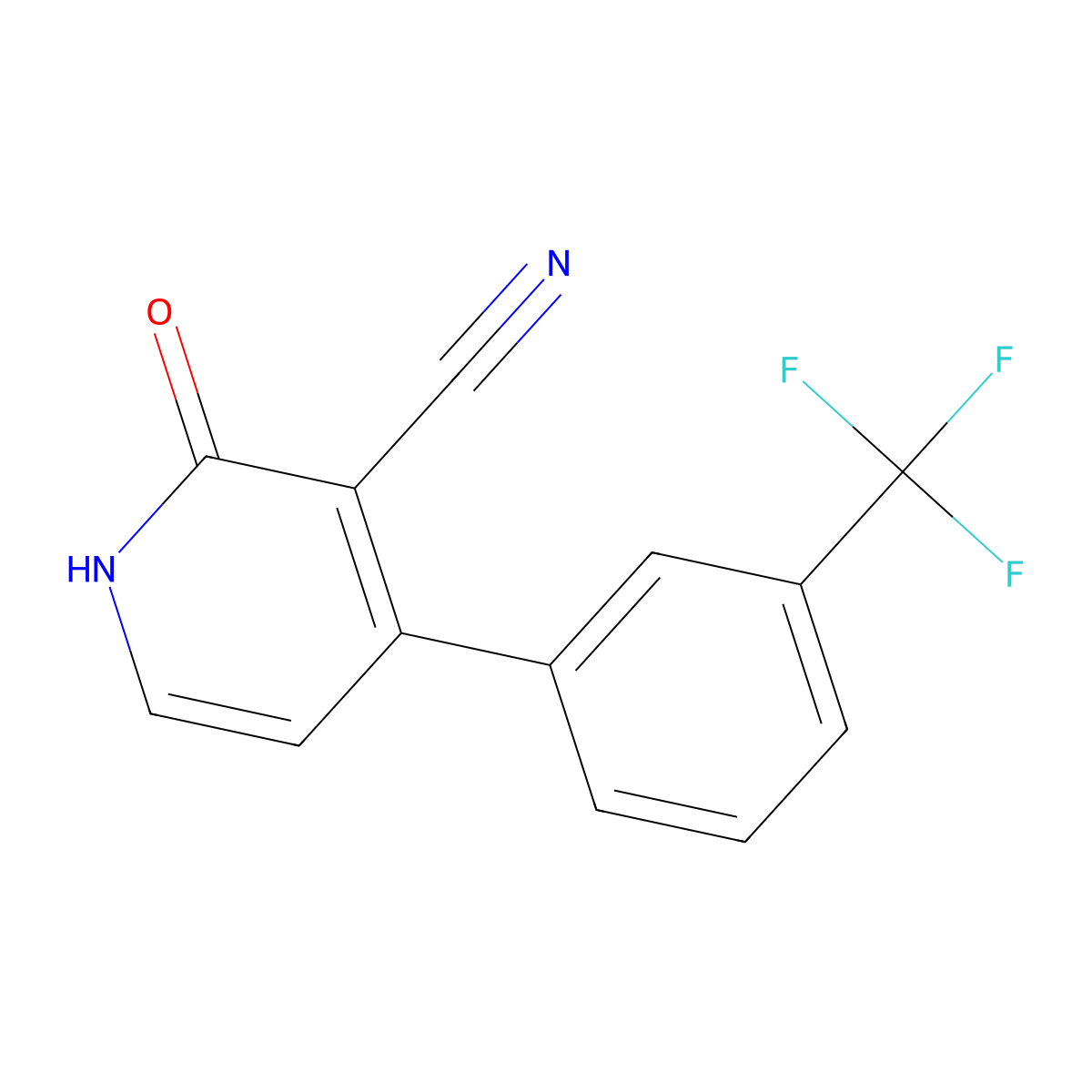 2-Hydroxy-4-[3-(trifluoromethyl)phenyl]nicotinonitrile molecular structure, CAS 478245-70-4