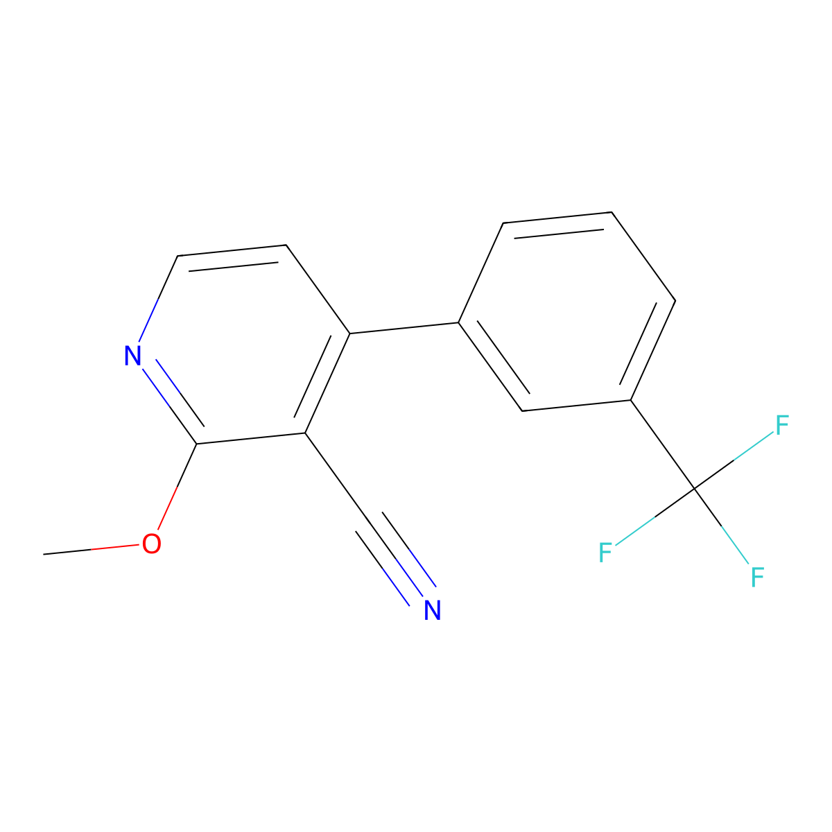 2-Methoxy-4-[3-(trifluoromethyl)phenyl]pyridine-3-carbonitrile molecular structure, CAS 478245-73-7