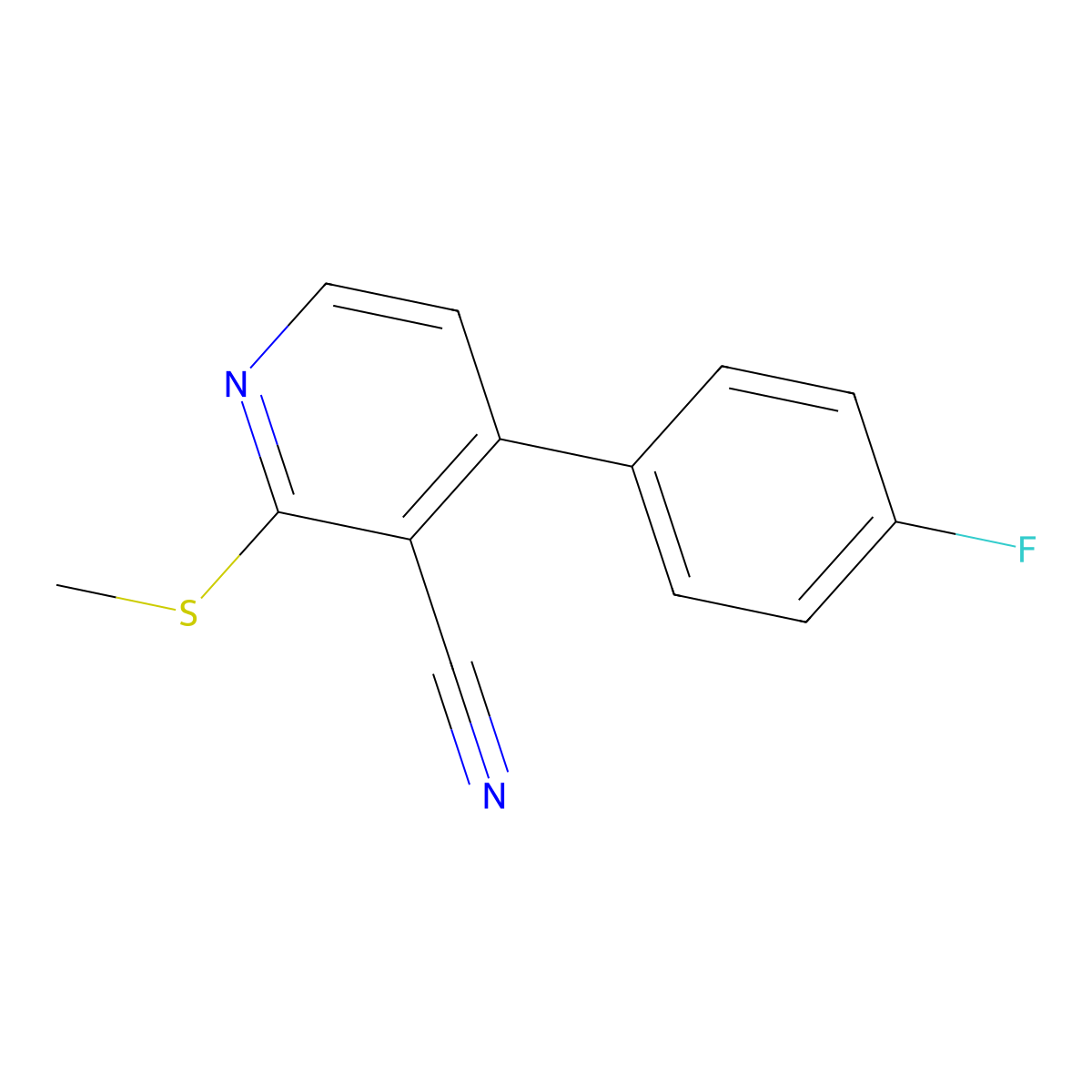 4-(4-Fluorophenyl)-2-(methylsulfanyl)nicotinonitrile molecular structure, CAS 478245-83-9