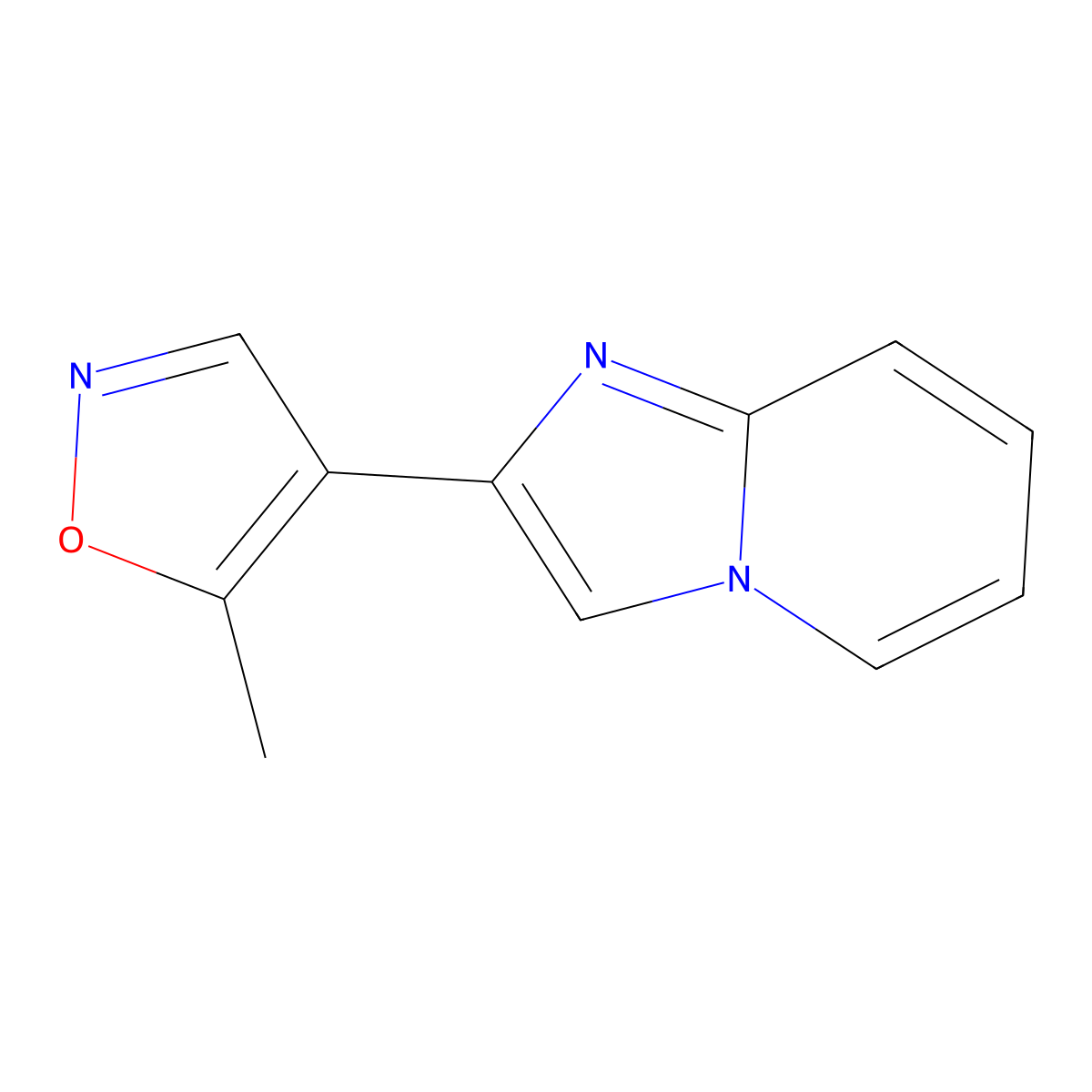 2-(5-Methyl-4-isoxazolyl)imidazo[1,2-a]pyridine molecular structure, CAS 478245-86-2