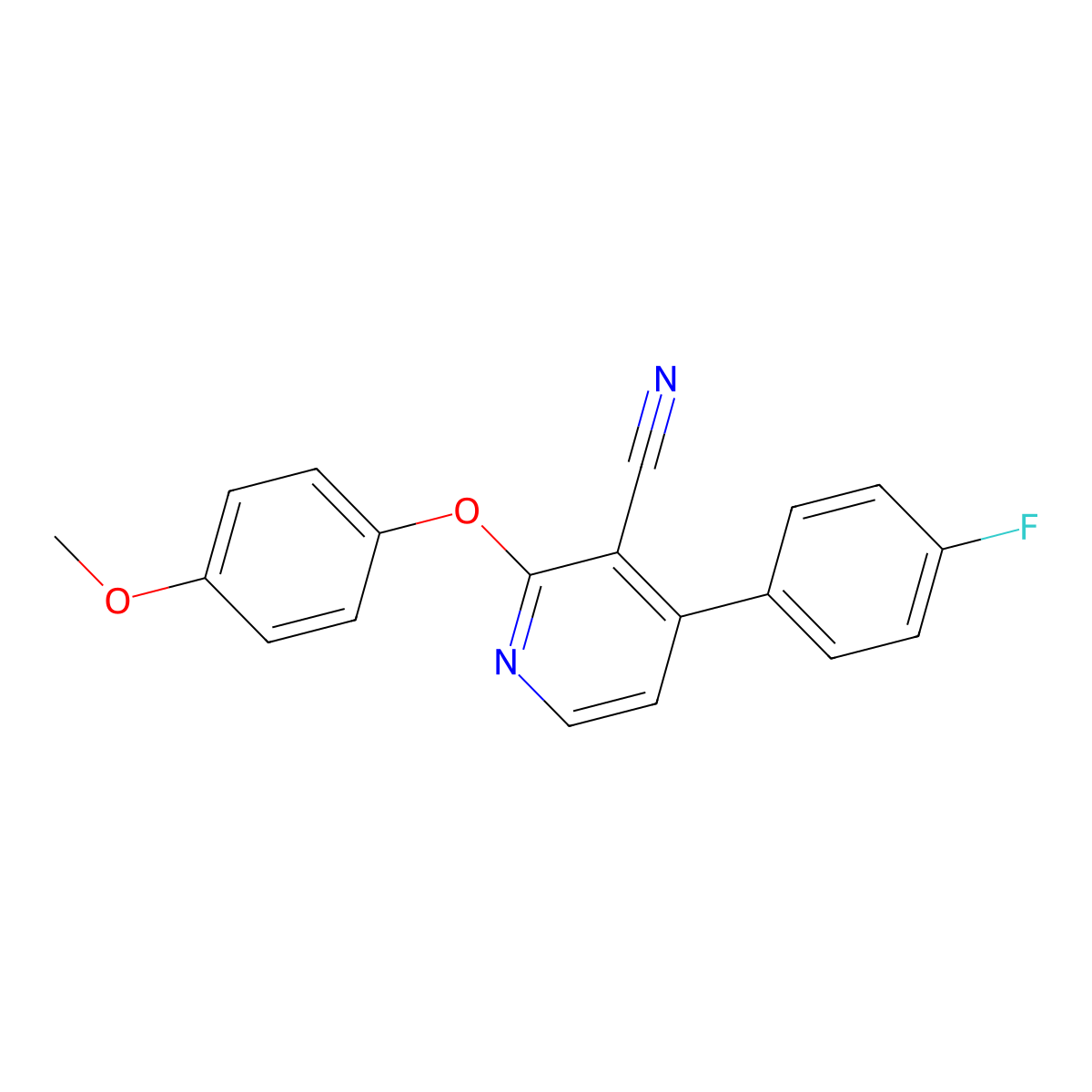 4-(4-Fluorophenyl)-2-(4-methoxyphenoxy)nicotinonitrile molecular structure, CAS 478245-88-4