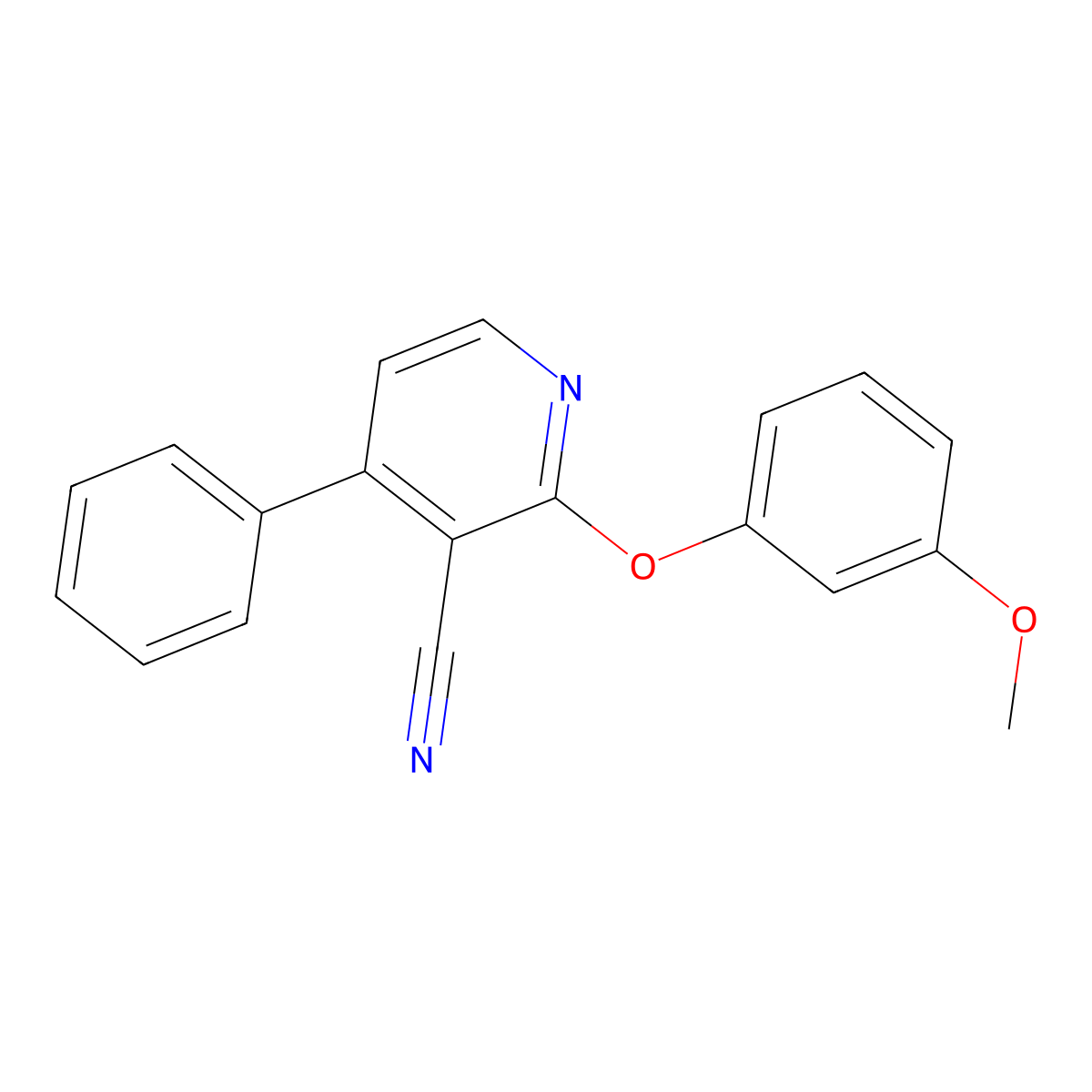2-(3-Methoxyphenoxy)-4-phenylpyridine-3-carbonitrile molecular structure, CAS 478245-89-5