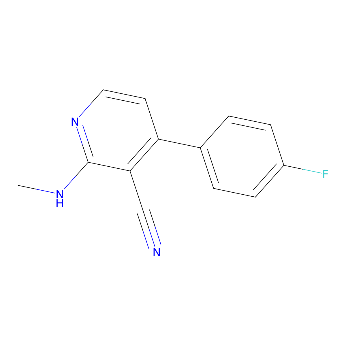 4-(4-Fluorophenyl)-2-(methylamino)pyridine-3-carbonitrile molecular structure, CAS 478245-94-2