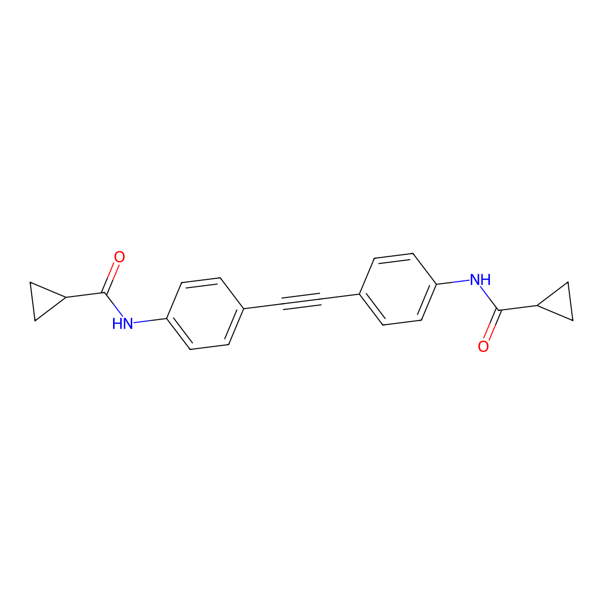 N-[4-(2-{4-[(cyclopropylcarbonyl)amino]phenyl}ethynyl)phenyl]cyclopropanecarboxamide molecular structure, CAS 478245-99-7