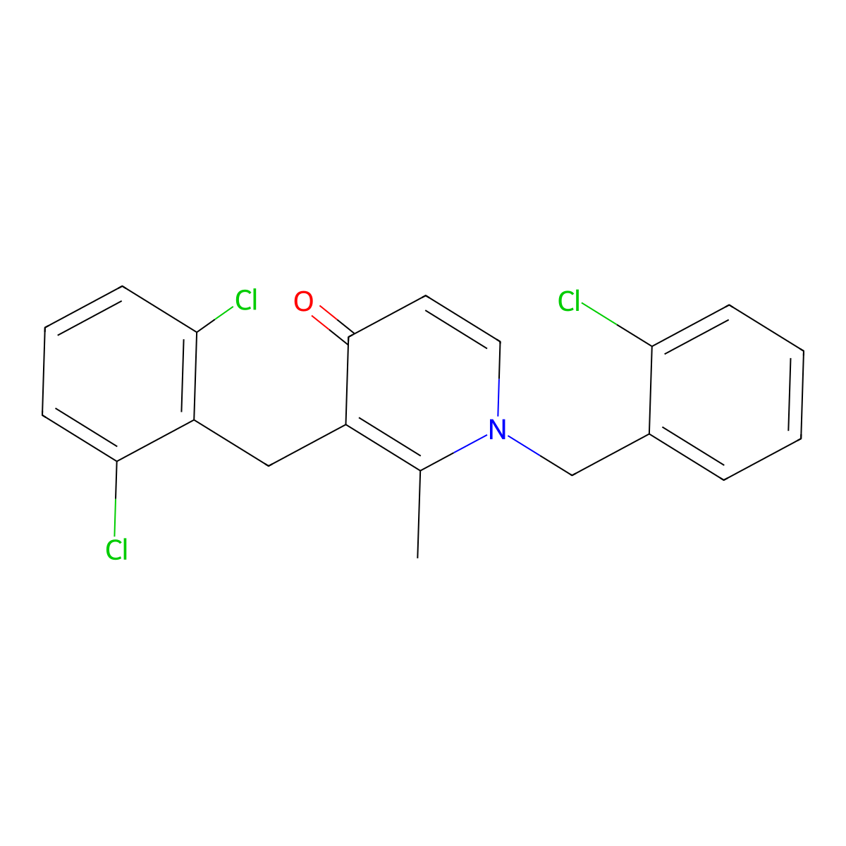 1-(2-chlorobenzyl)-3-(2,6-dichlorobenzyl)-2-methyl-4(1H)-pyridinone molecular structure, CAS 478246-04-7