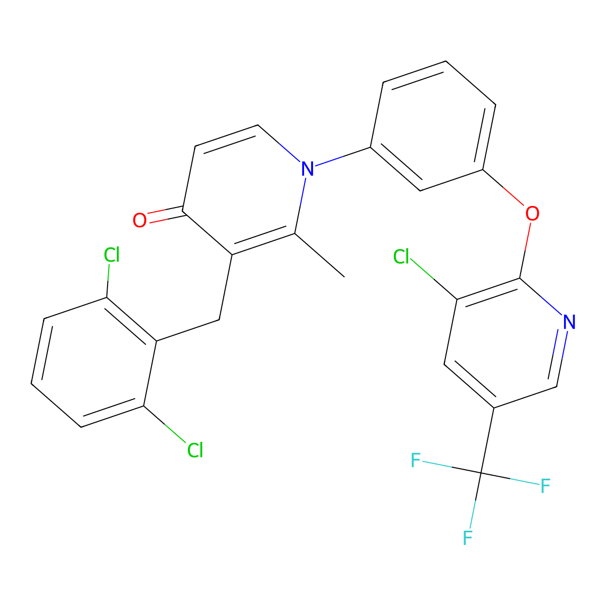1-[3-[3-Chloro-5-(trifluoromethyl)pyridin-2-yl]oxyphenyl]-3-[(2,6-dichlorophenyl)methyl]-2-methylpyridin-4-one molecular structure, CAS 478246-10-5