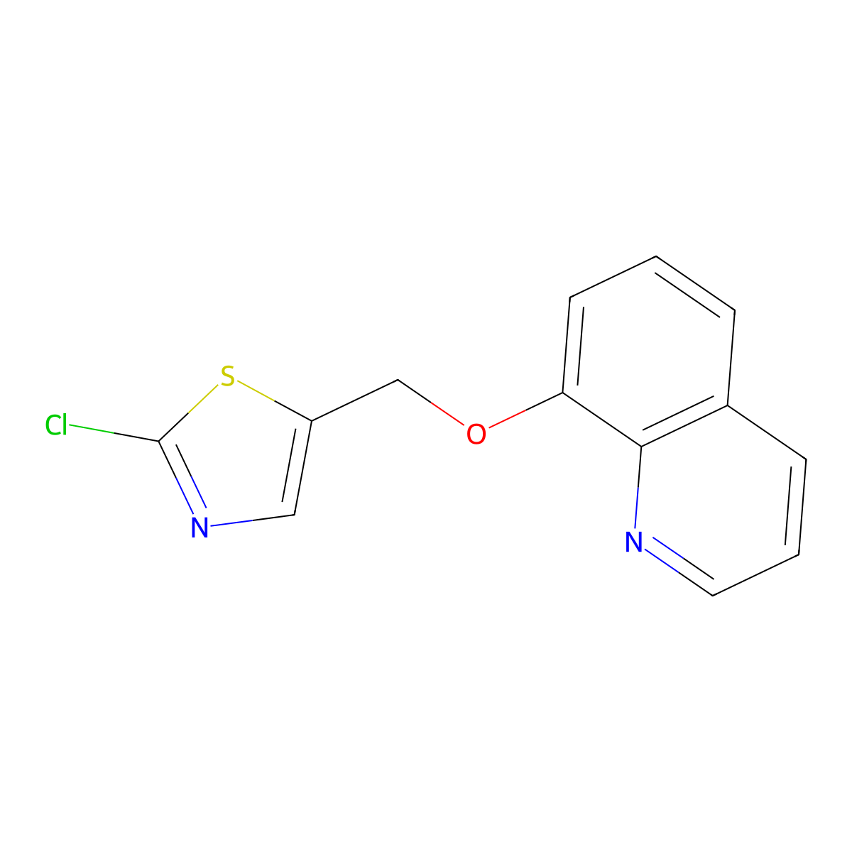 8-[(2-Chloro-5-thiazolyl)methoxy]quinoline molecular structure, CAS 478246-28-5
