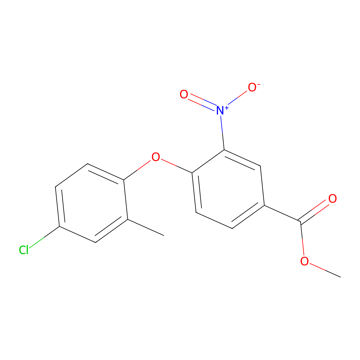Methyl 4-(4-chloro-2-methylphenoxy)-3-nitrobenzoate molecular structure, CAS 478246-29-6