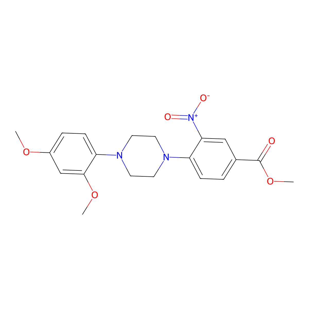 Methyl 4-[4-(2,4-dimethoxyphenyl)piperazin-1-yl]-3-nitrobenzoate molecular structure, CAS 478246-33-2