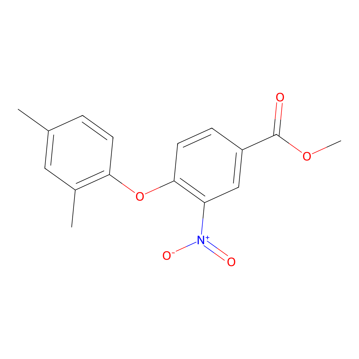 Methyl 4-(2,4-dimethylphenoxy)-3-nitrobenzoate molecular structure, CAS 478246-34-3