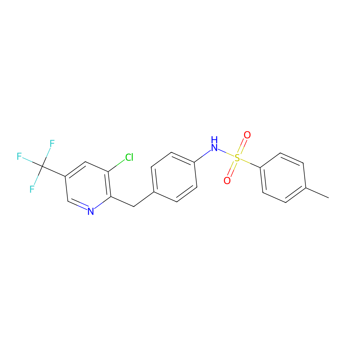 N-(4-{[3-chloro-5-(trifluoromethyl)-2-pyridinyl]methyl}phenyl)-4-methylbenzenesulfonamide molecular structure, CAS 478246-36-5