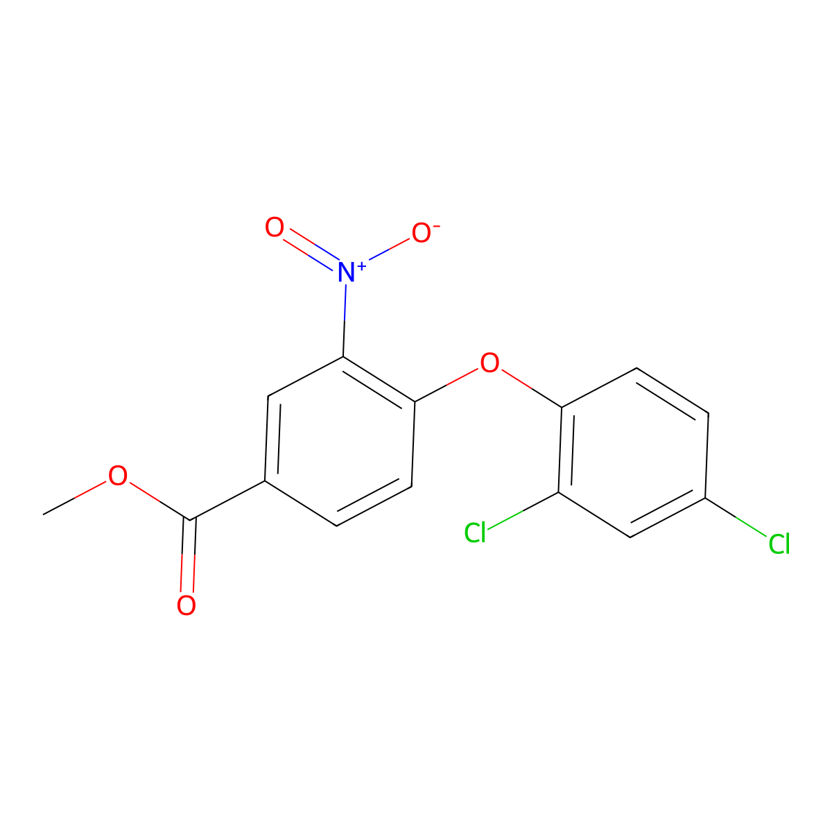 Methyl 4-(2,4-dichlorophenoxy)-3-nitrobenzoate molecular structure, CAS 478246-38-7