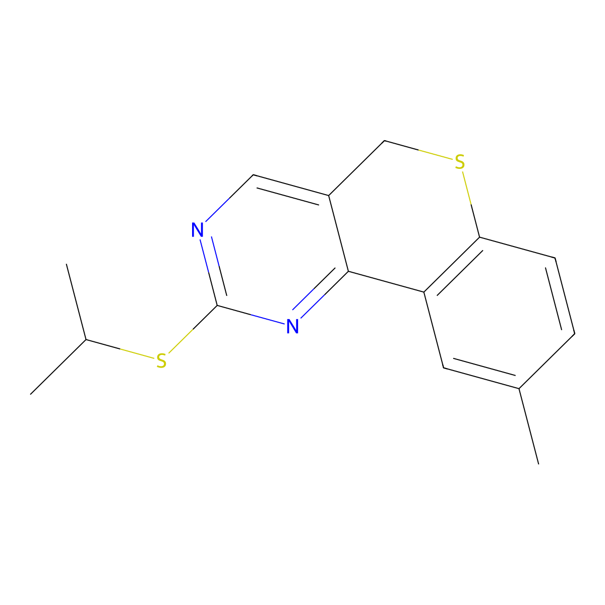 2-(isopropylsulfanyl)-9-methyl-5H-thiochromeno[4,3-d]pyrimidine molecular structure, CAS 478246-82-1