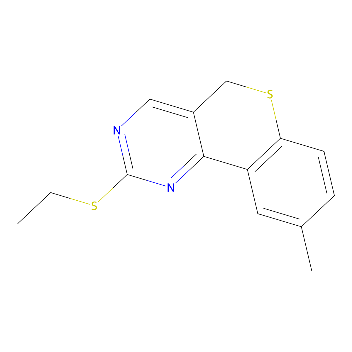 ethyl 9-methyl-5H-thiochromeno[4,3-d]pyrimidin-2-yl sulfide molecular structure, CAS 478246-88-7