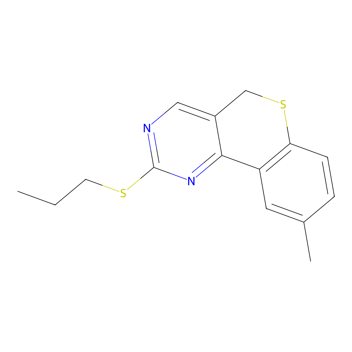9-methyl-5H-thiochromeno[4,3-d]pyrimidin-2-yl propyl sulfide molecular structure, CAS 478246-89-8