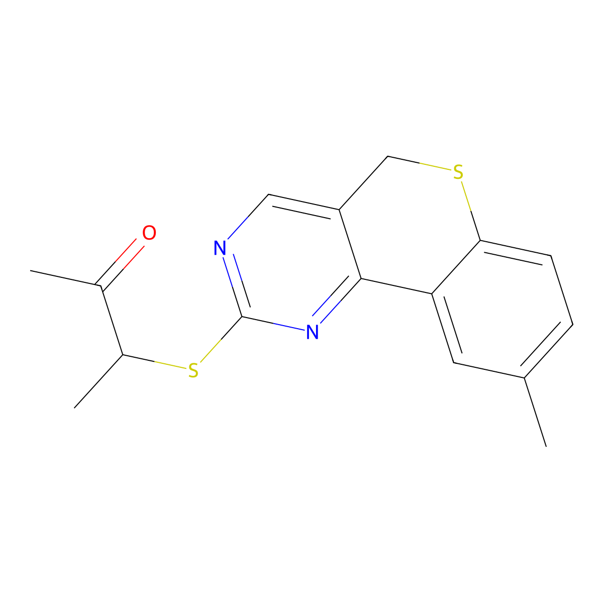 3-[(9-methyl-5H-thiochromeno[4,3-d]pyrimidin-2-yl)sulfanyl]-2-butanone molecular structure, CAS 478246-90-1