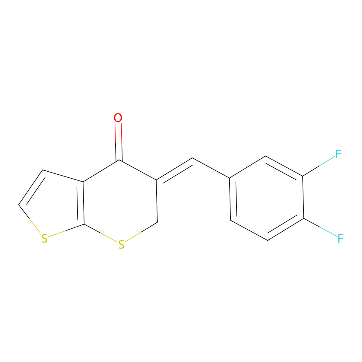 5-[(3,4-Difluorophenyl)methylidene]thieno[2,3-b]thiopyran-4-one molecular structure, CAS 478246-99-0