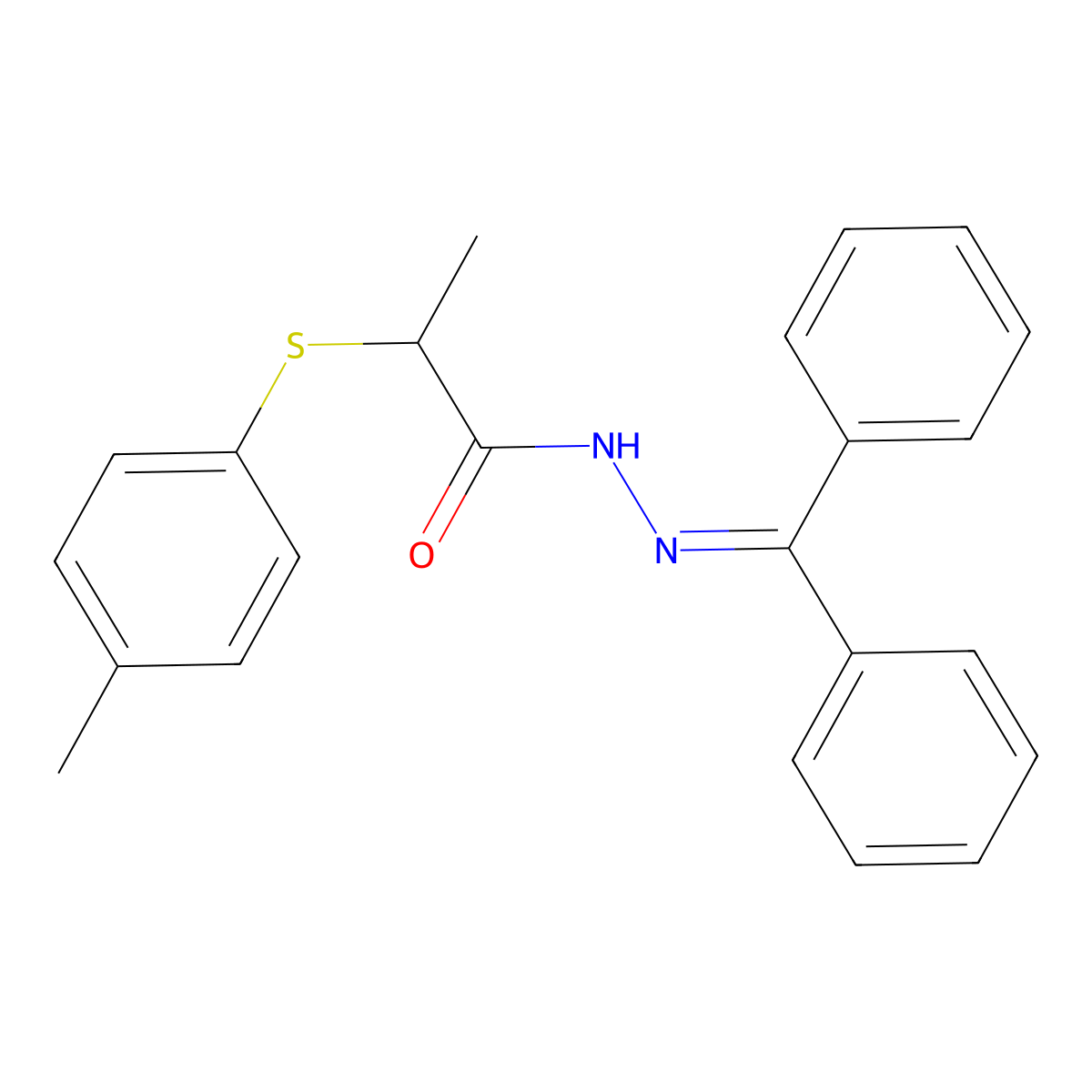 N'-(diphenylmethylene)-2-[(4-methylphenyl)sulfanyl]propanohydrazide molecular structure, CAS 478247-03-9