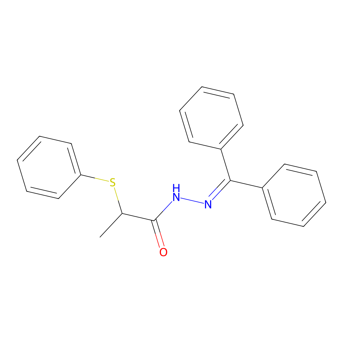 N'-(diphenylmethylene)-2-(phenylsulfanyl)propanohydrazide molecular structure, CAS 478247-04-0