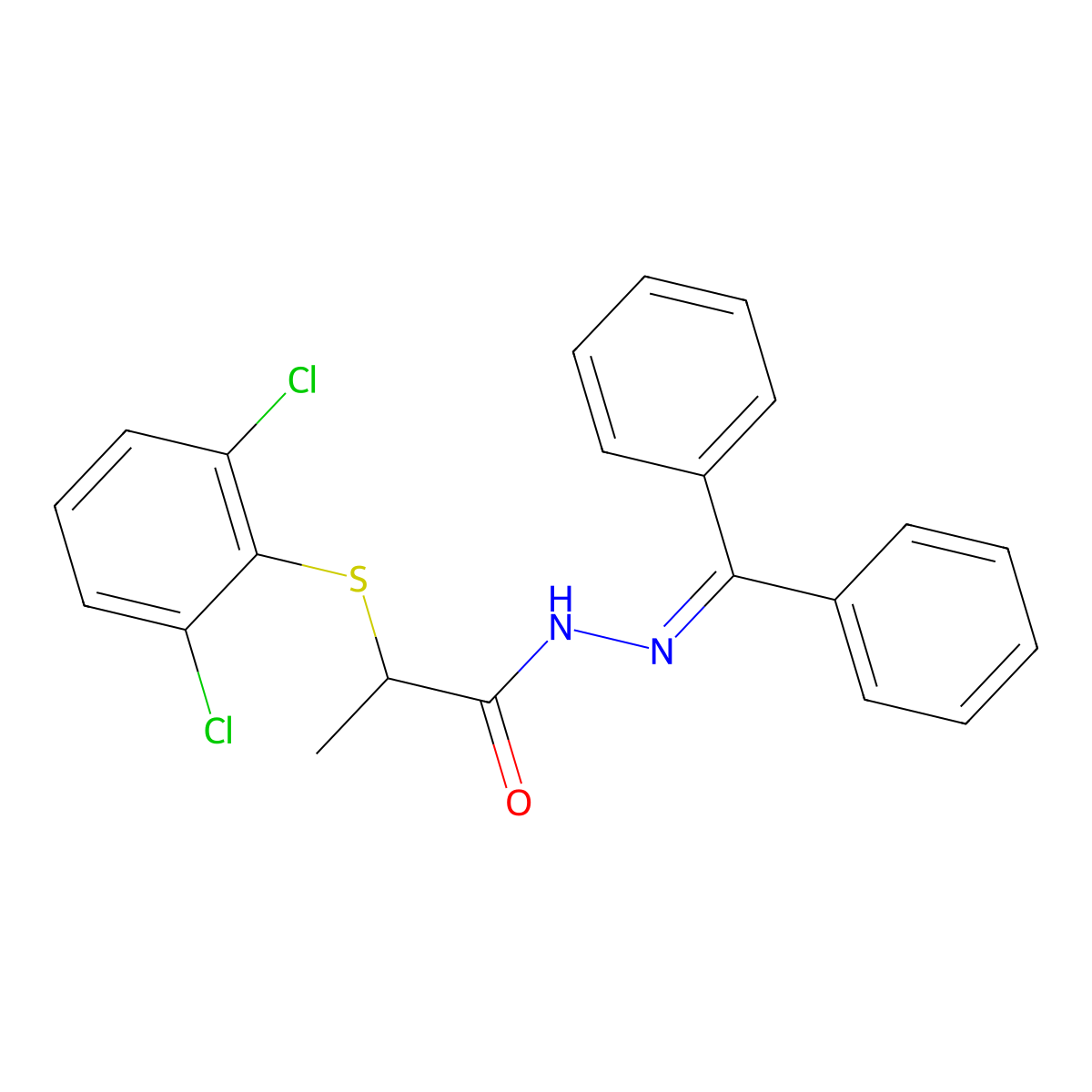 2-[(2,6-dichlorophenyl)sulfanyl]-N'-(diphenylmethylene)propanohydrazide molecular structure, CAS 478247-07-3