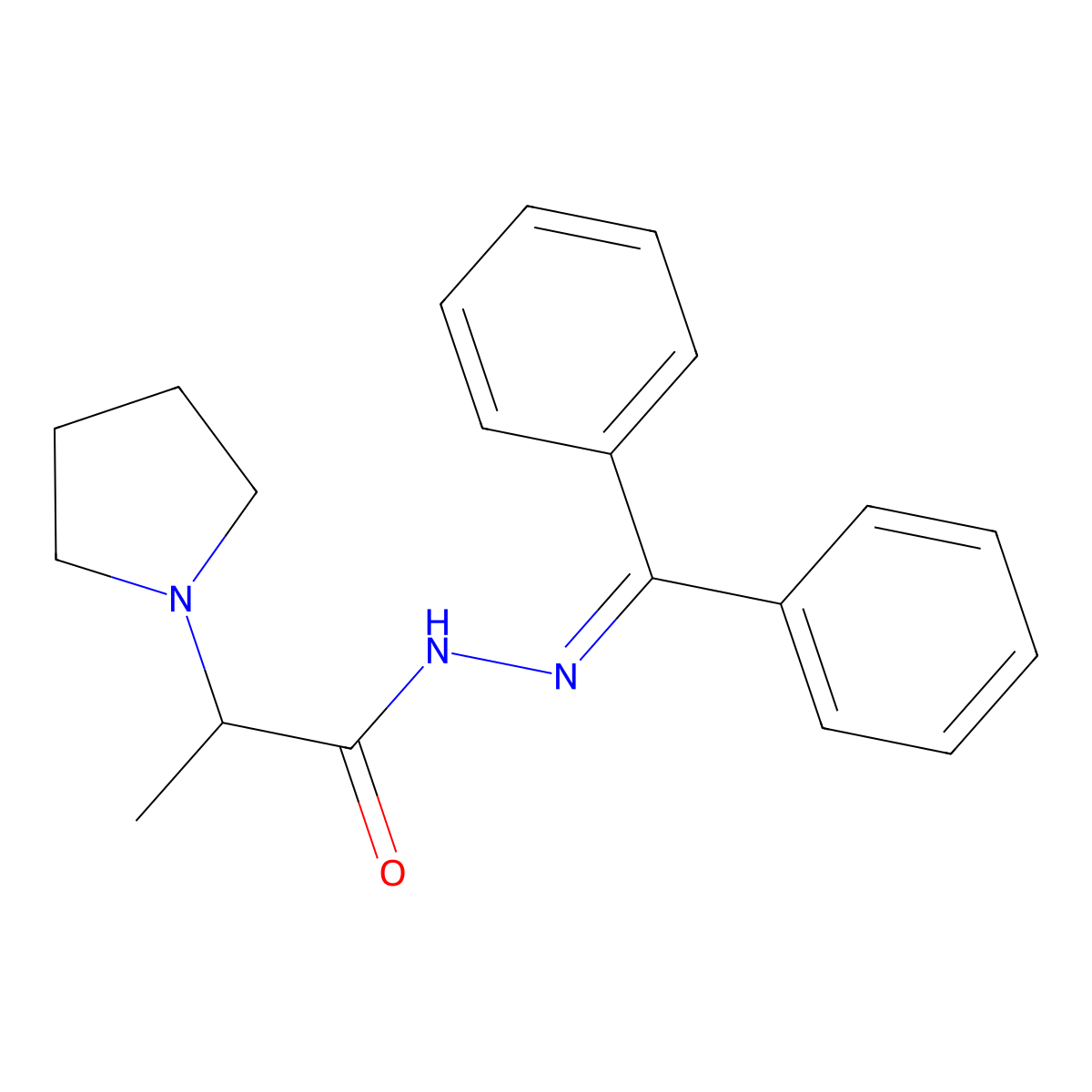 N'-(diphenylmethylene)-2-(1-pyrrolidinyl)propanohydrazide molecular structure, CAS 478247-10-8