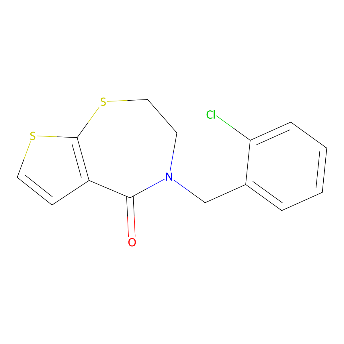 4-(2-chlorobenzyl)-3,4-dihydrothieno[3,2-f][1,4]thiazepin-5(2H)-one molecular structure, CAS 478247-11-9