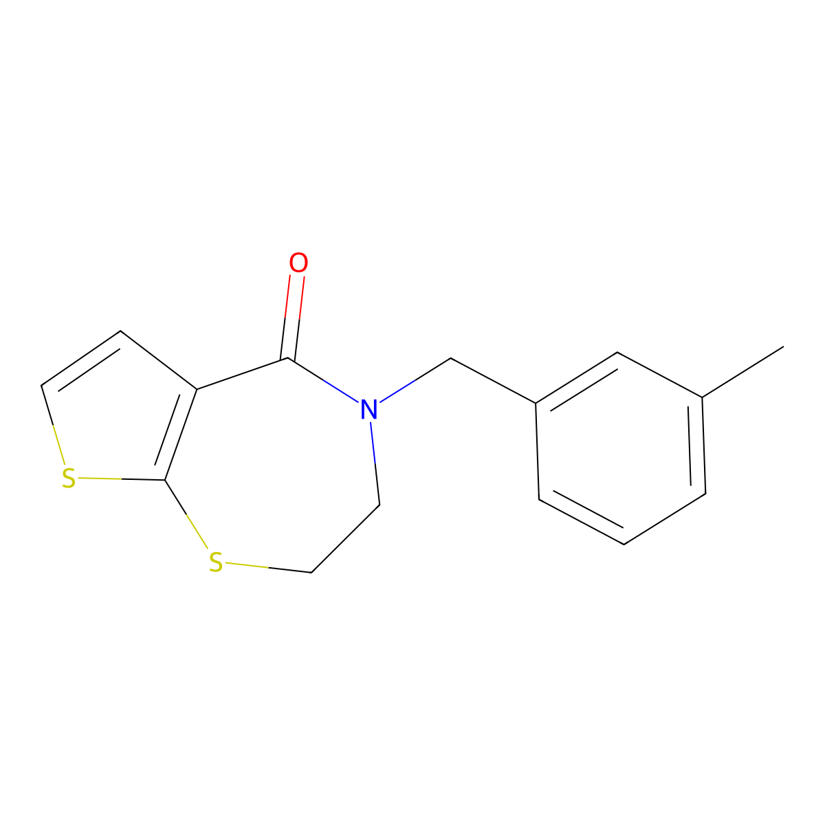 4-(3-methylbenzyl)-3,4-dihydrothieno[3,2-f][1,4]thiazepin-5(2H)-one molecular structure, CAS 478247-13-1