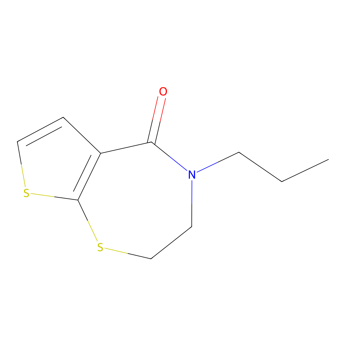 4-propyl-3,4-dihydrothieno[3,2-f][1,4]thiazepin-5(2H)-one molecular structure, CAS 478247-14-2
