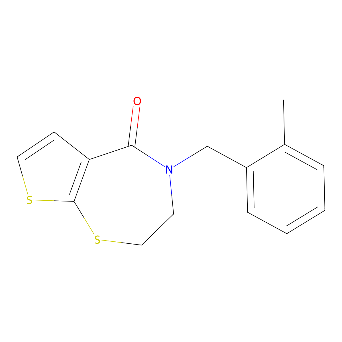 4-(2-methylbenzyl)-3,4-dihydrothieno[3,2-f][1,4]thiazepin-5(2H)-one molecular structure, CAS 478247-15-3