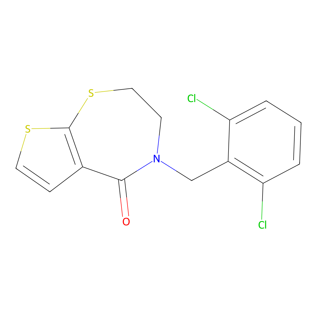 4-(2,6-dichlorobenzyl)-3,4-dihydrothieno[3,2-f][1,4]thiazepin-5(2H)-one molecular structure, CAS 478247-17-5