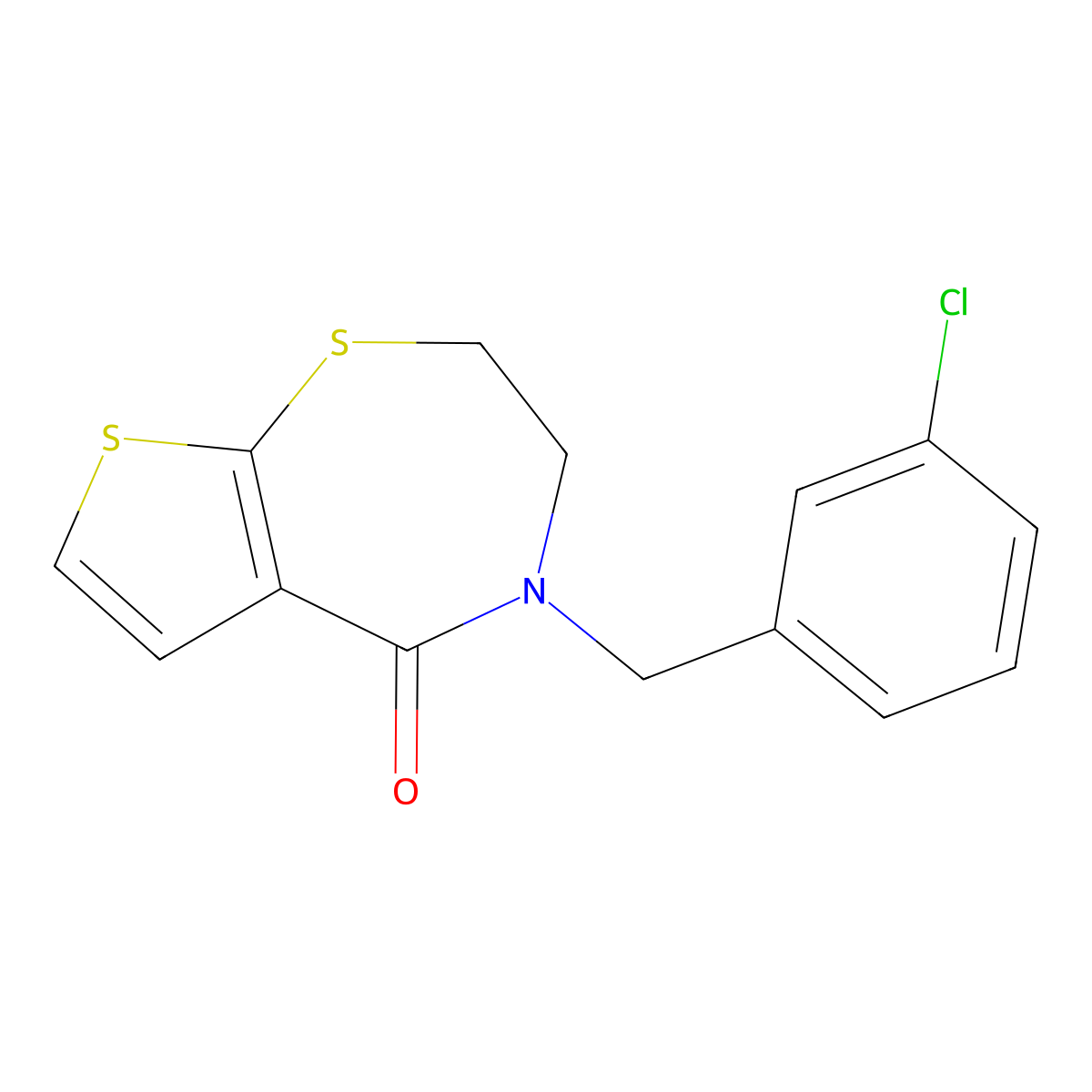 4-(3-chlorobenzyl)-3,4-dihydrothieno[3,2-f][1,4]thiazepin-5(2H)-one molecular structure, CAS 478247-18-6
