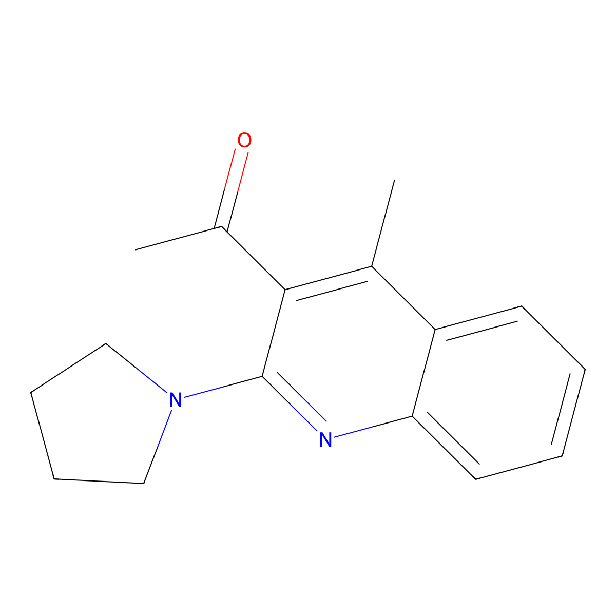 1-[4-Methyl-2-(1-pyrrolidinyl)-3-quinolinyl]-1-ethanone molecular structure, CAS 478247-20-0