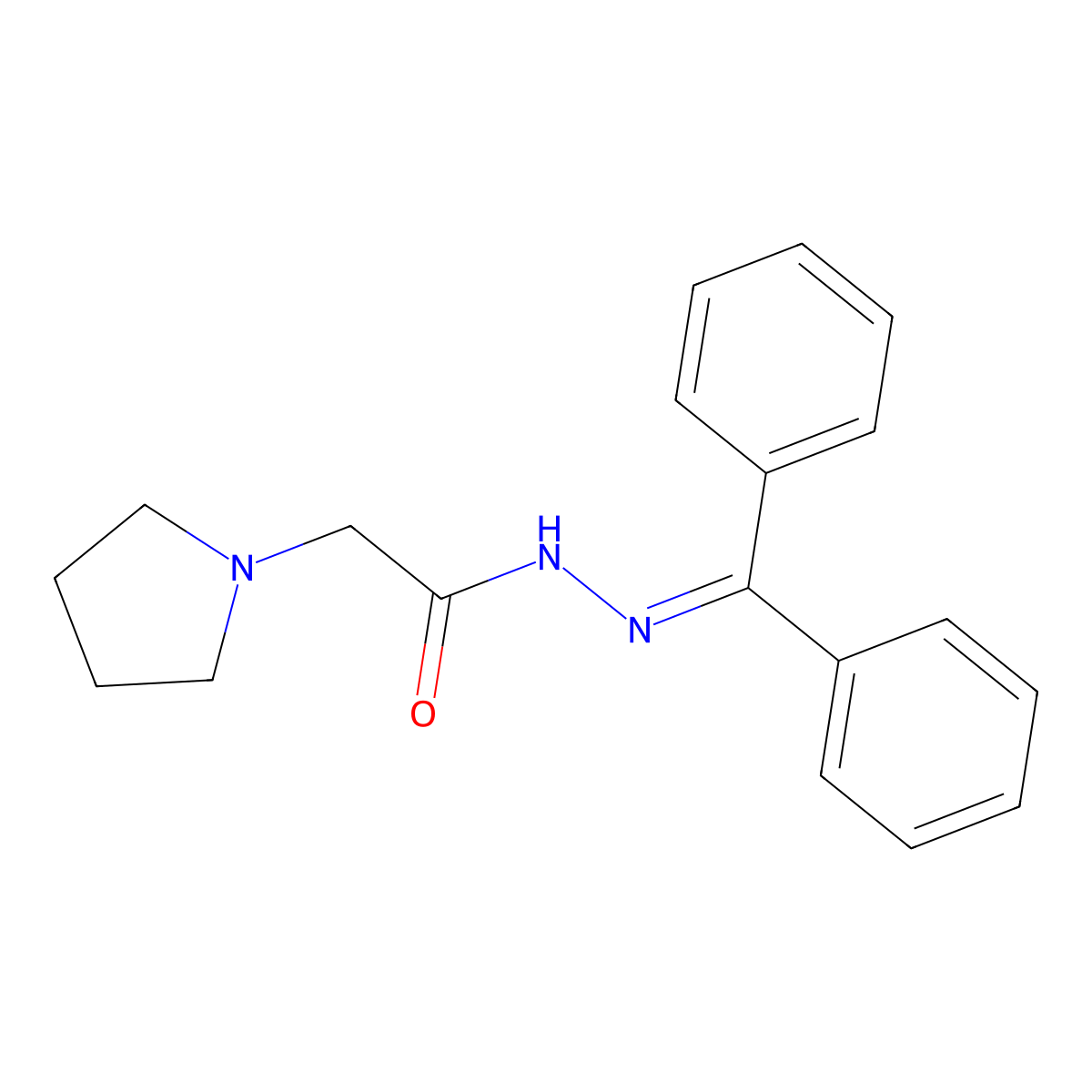 N'-(diphenylmethylene)-2-(1-pyrrolidinyl)acetohydrazide molecular structure, CAS 478247-22-2