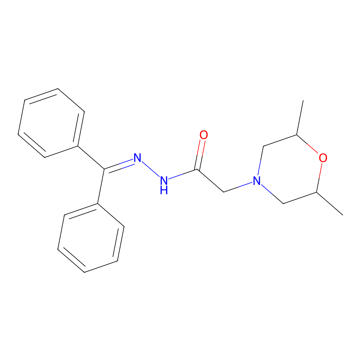 2-(2,6-dimethylmorpholino)-N'-(diphenylmethylene)acetohydrazide molecular structure, CAS 478247-24-4