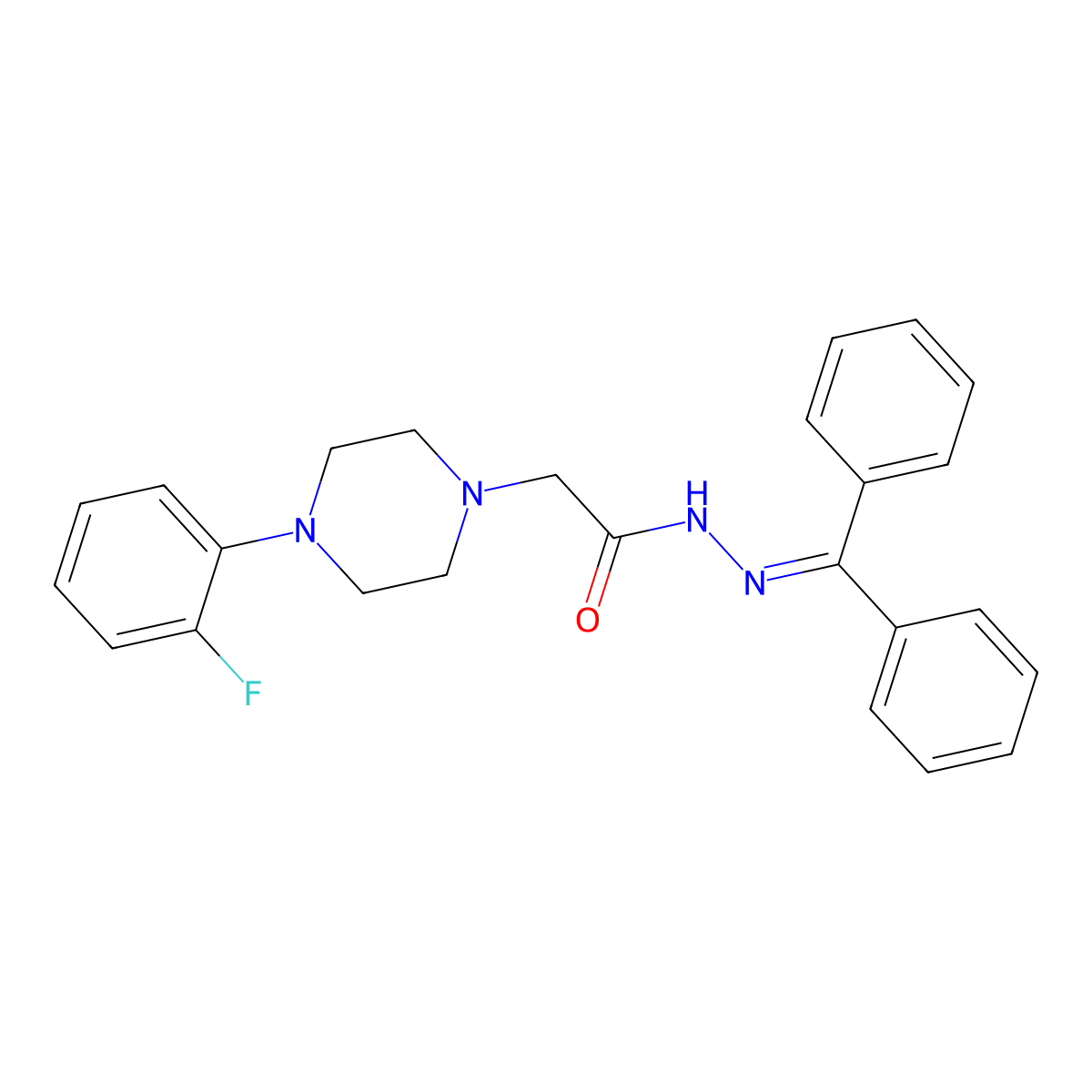 N'-(diphenylmethylene)-2-[4-(2-fluorophenyl)piperazino]acetohydrazide molecular structure, CAS 478247-25-5