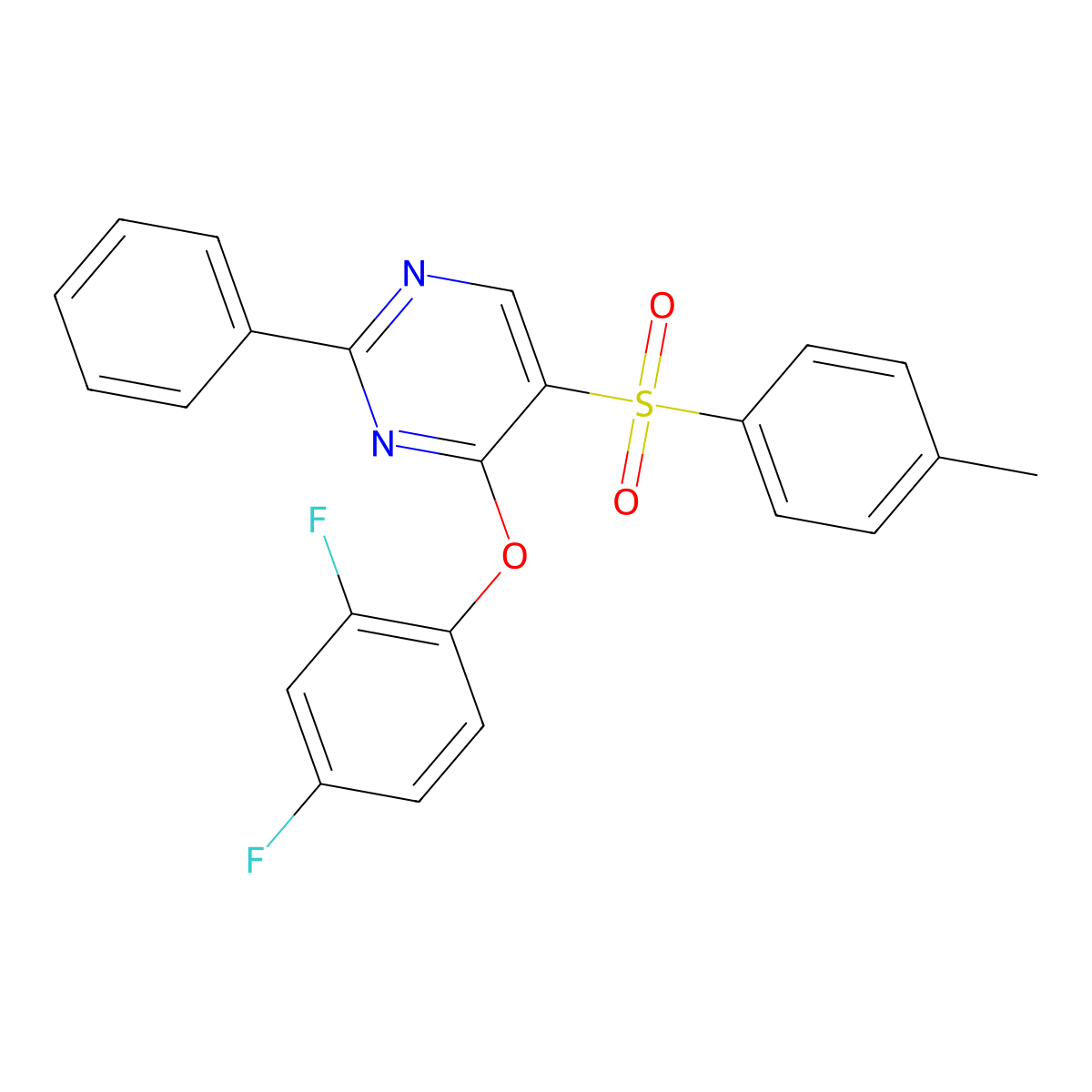 4-(2,4-Difluorophenoxy)-5-[(4-methylphenyl)sulfonyl]-2-phenylpyrimidine molecular structure, CAS 478247-31-3
