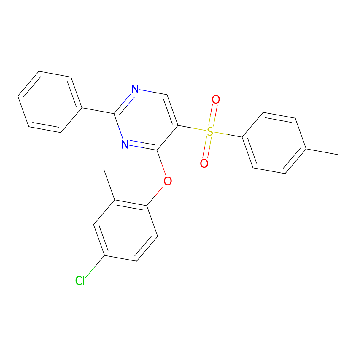 4-(4-Chloro-2-methylphenoxy)-2-phenyl-5-pyrimidinyl 4-methylphenyl sulfone molecular structure, CAS 478247-32-4