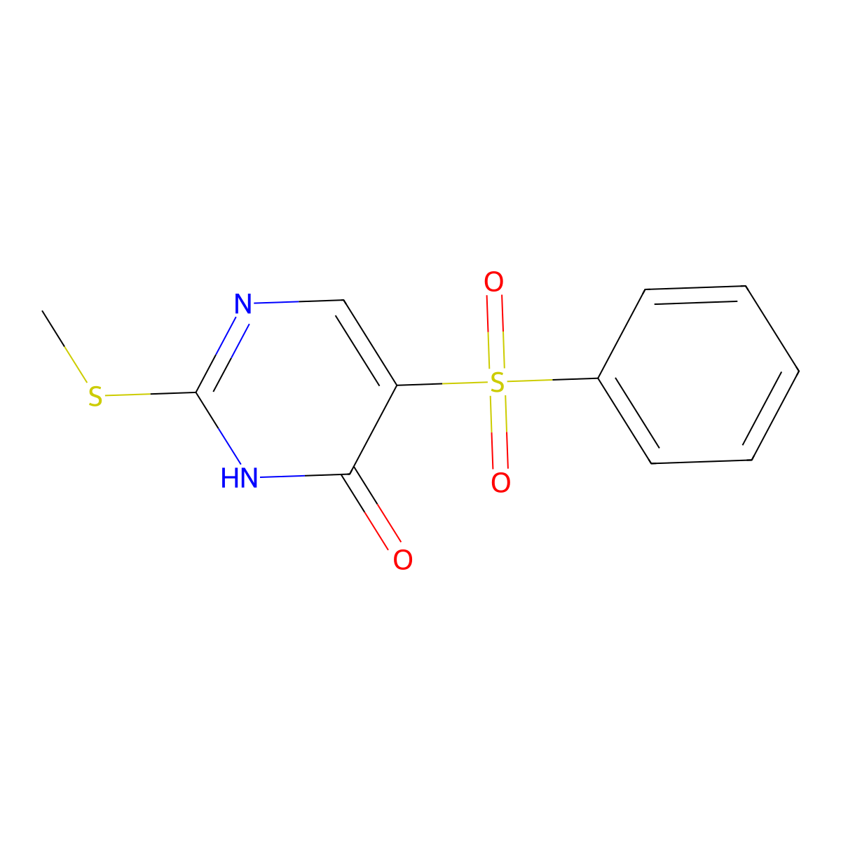 2-(Methylsulfanyl)-5-(phenylsulfonyl)-4-pyrimidinol molecular structure, CAS 478247-40-4