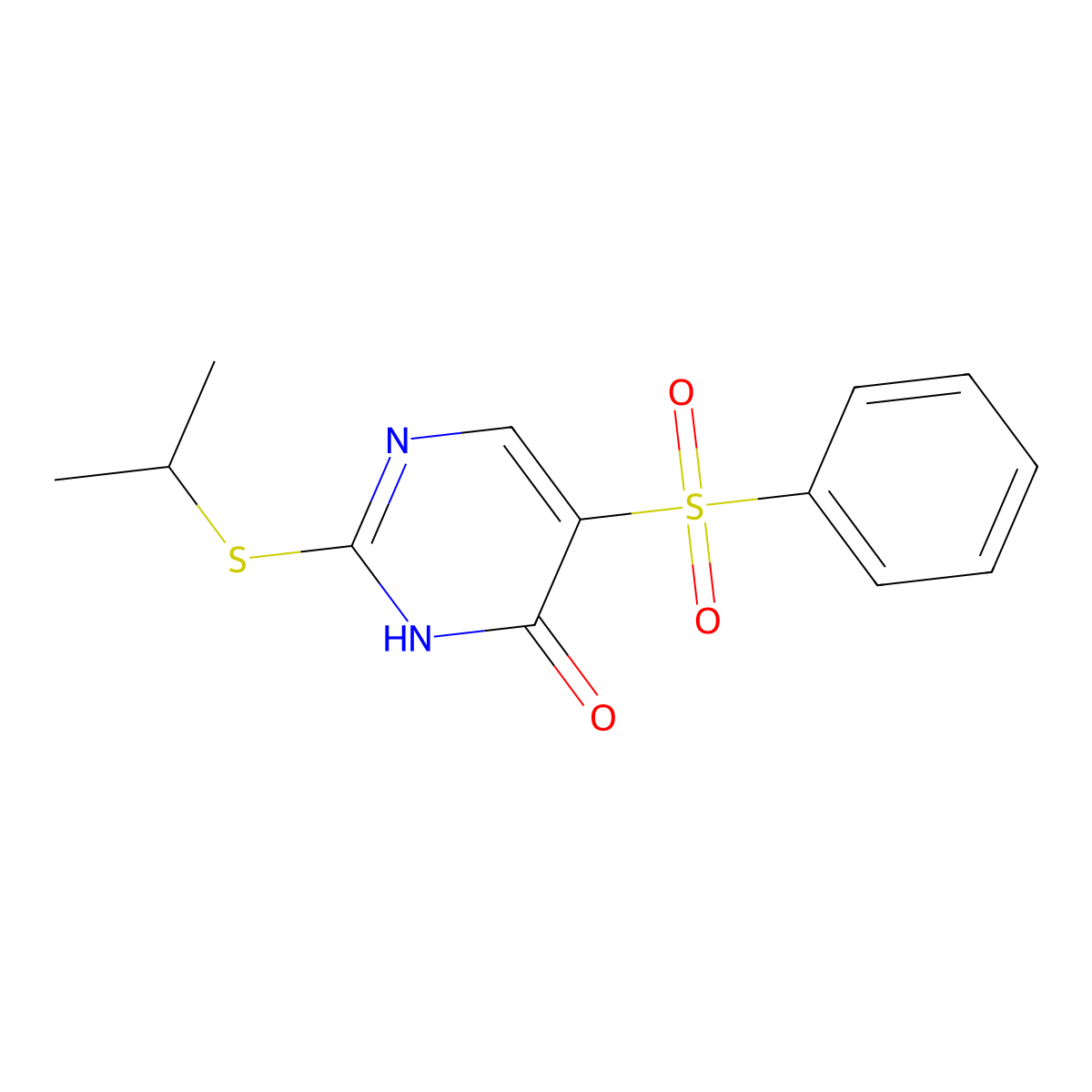 2-(Isopropylsulfanyl)-5-(phenylsulfonyl)-4-pyrimidinol molecular structure, CAS 478247-41-5