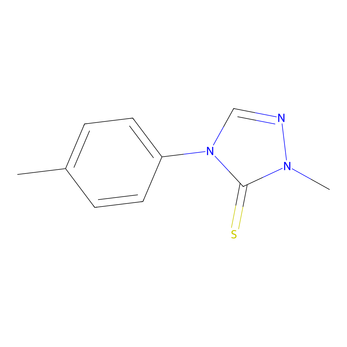 2-Methyl-4-(4-methylphenyl)-1,2,4-triazole-3-thione molecular structure, CAS 478247-44-8