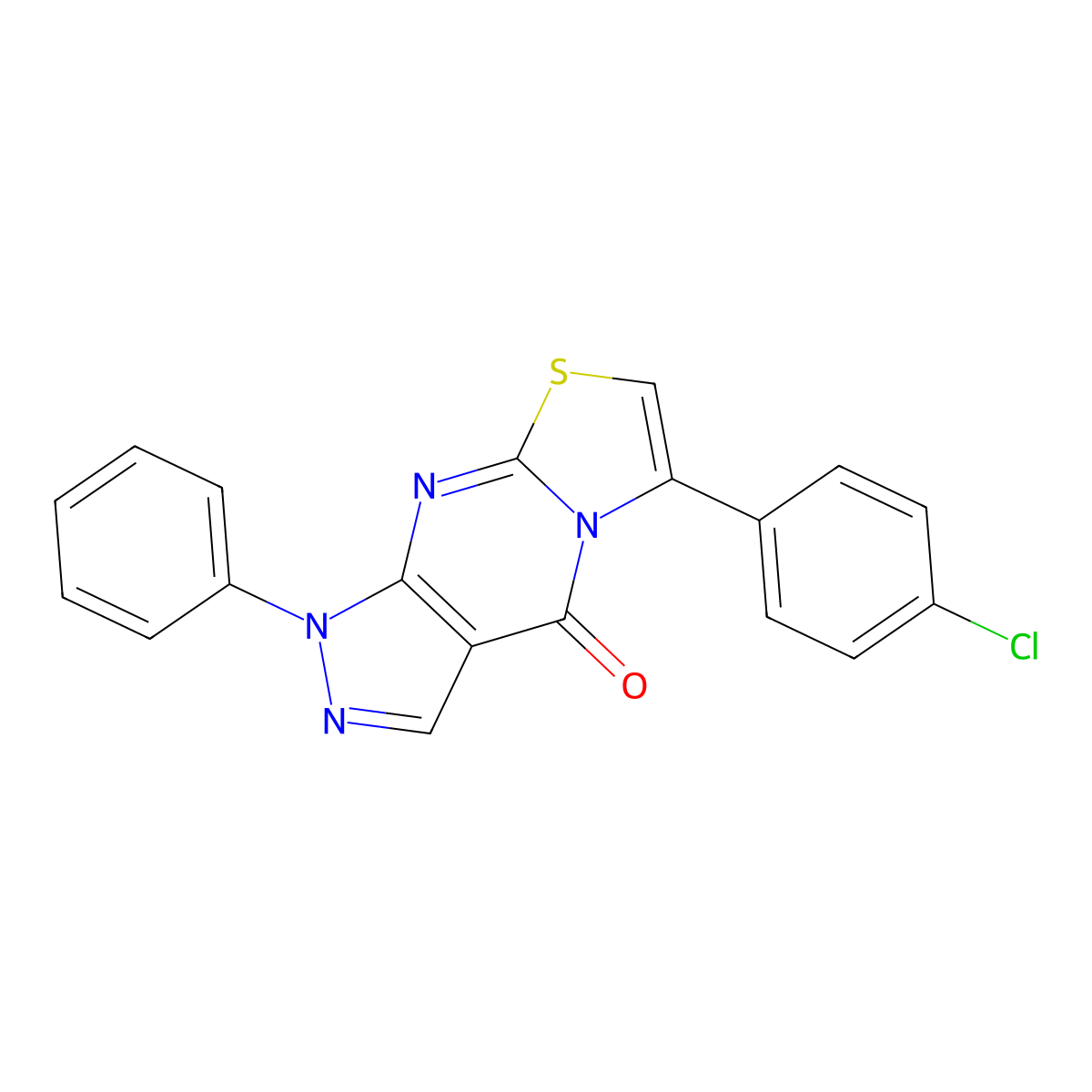 6-(4-chlorophenyl)-1-phenylpyrazolo[3,4-d][1,3]thiazolo[3,2-a]pyrimidin-4(1H)-one molecular structure, CAS 478247-53-9