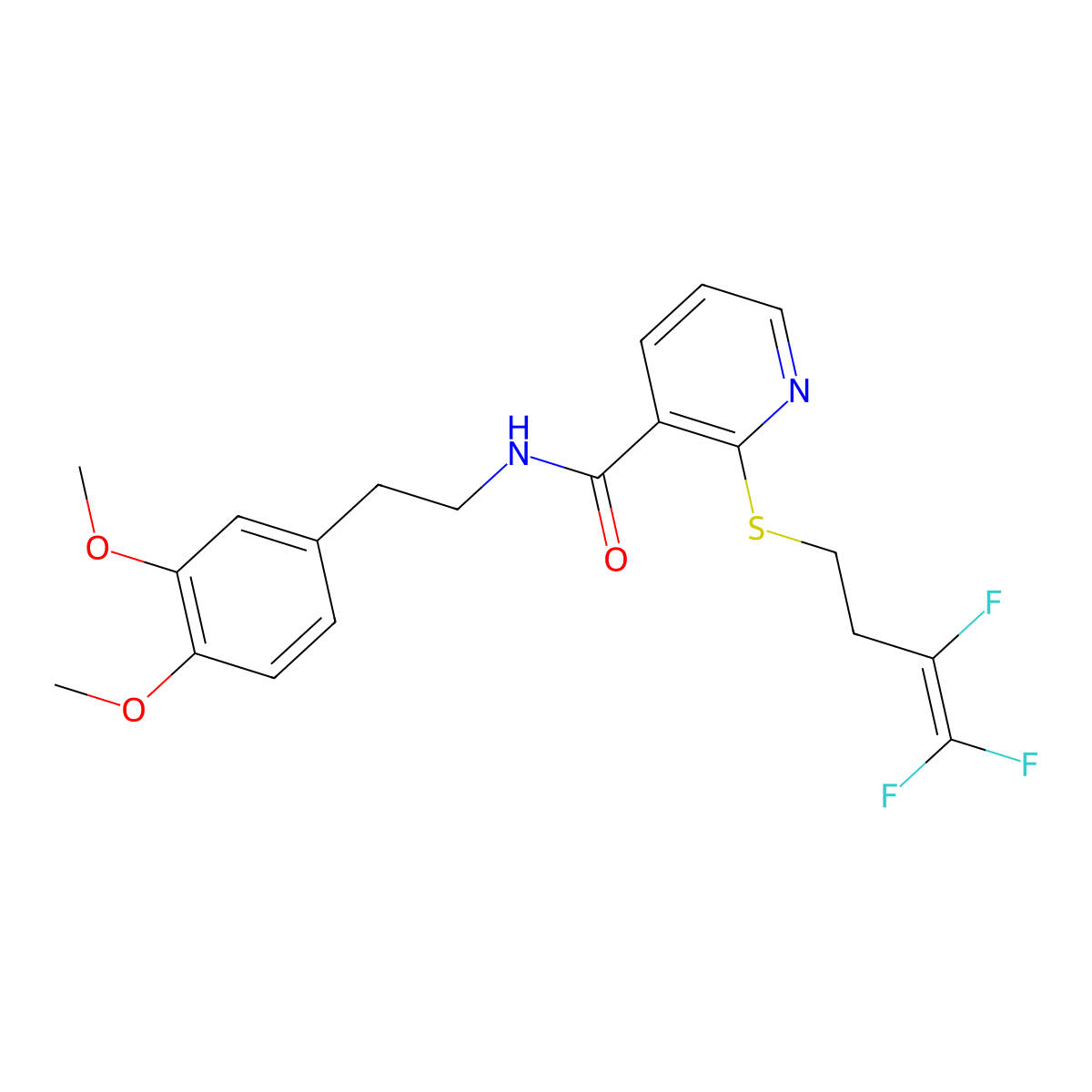 N-(3,4-dimethoxyphenethyl)-2-[(3,4,4-trifluoro-3-butenyl)sulfanyl]nicotinamide molecular structure, CAS 478247-66-4