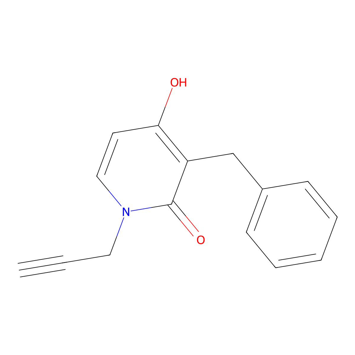 3-benzyl-4-hydroxy-1-(2-propynyl)-2(1H)-pyridinone molecular structure, CAS 478247-72-2