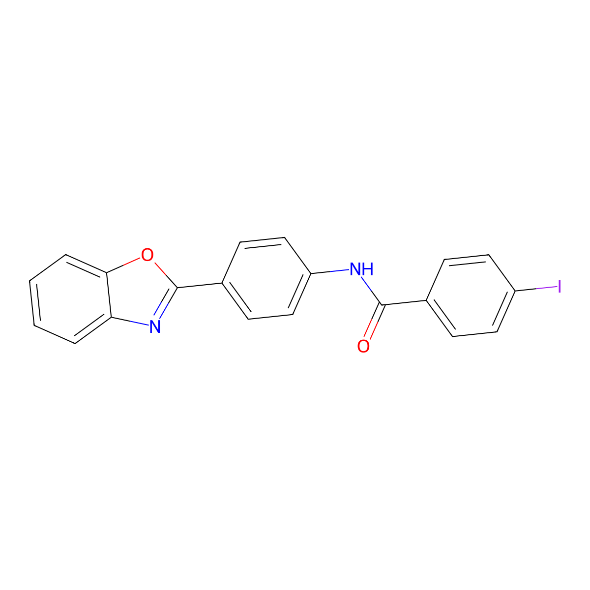 N-[4-(1,3-benzoxazol-2-yl)phenyl]-4-iodobenzamide molecular structure, CAS 478247-77-7